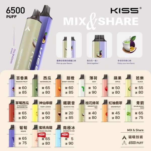 Kiss拋棄式電子煙6500口 凱斯KI